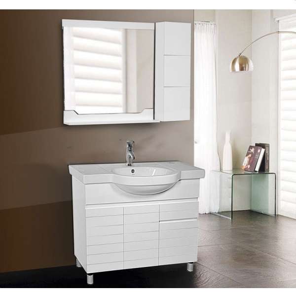 ست کابینت روشویی کاسپین مدل آلور به همراه آینه و باکس