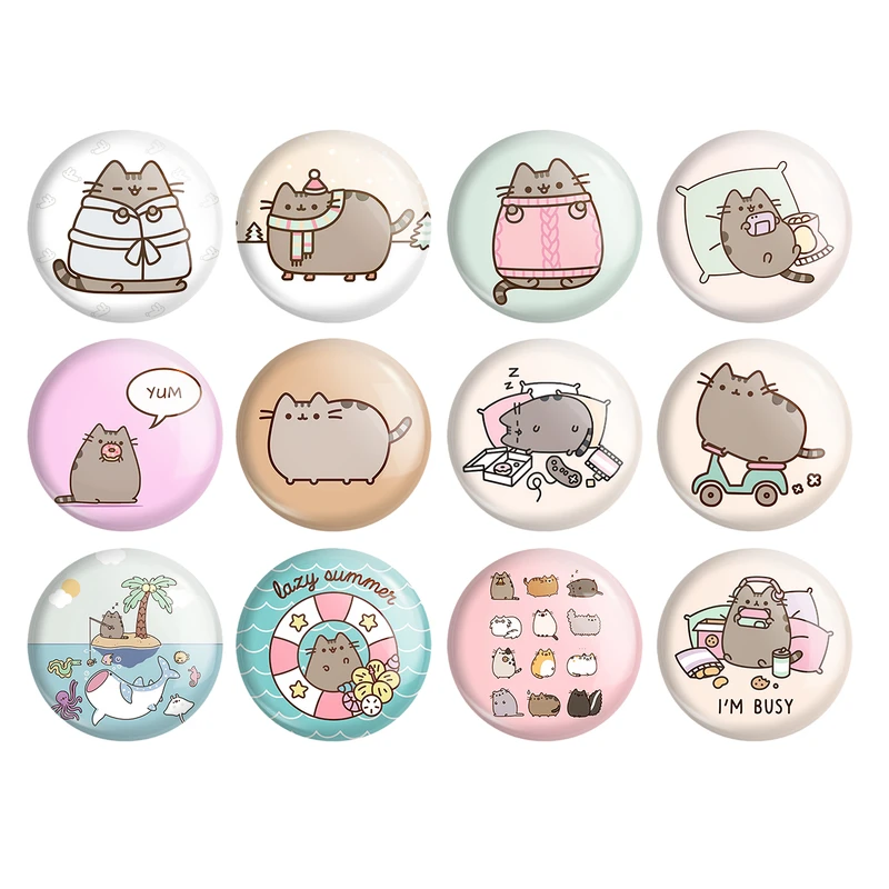 پیکسل خندالو مدل پوشین گربه بامزه pusheen کد 1717 مجموعه 12 عددی