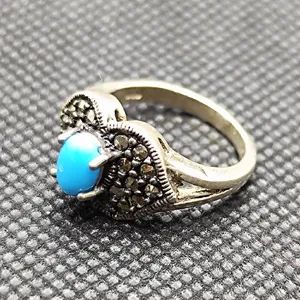 انگشتر نقره زنانه فیروزه نیشابور کد 27