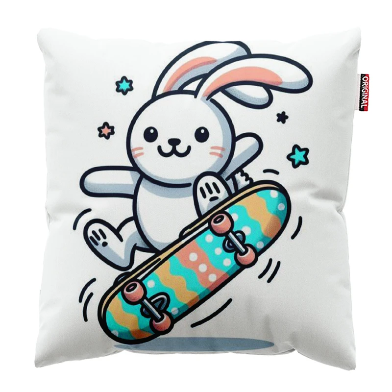 کوسن پاد آفرین مدل خرگوش اسکیت سوار کد 224 سایز 30*30 سانتی متر