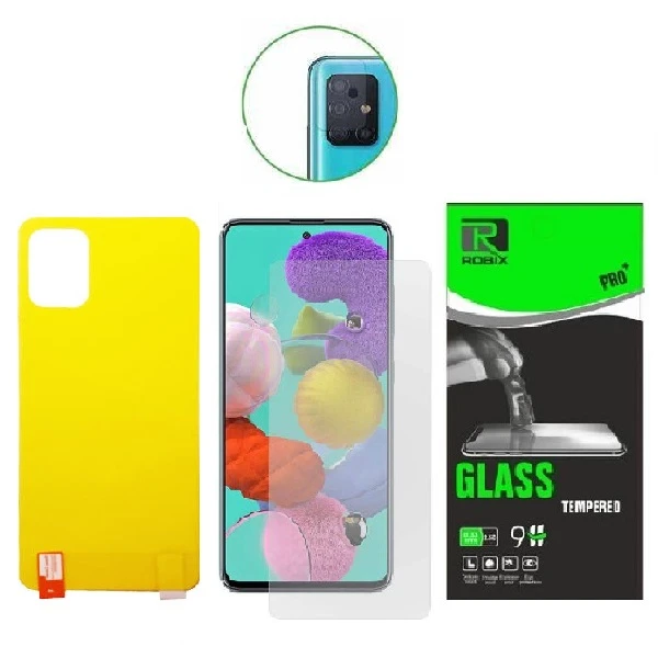 محافظ صفحه نمایش وپشت گوشی روبیکس مدل SA-51 مناسب برای گوشی موبایل سامسونگ Galaxy A51 به همراه محافظ لنز دوربین