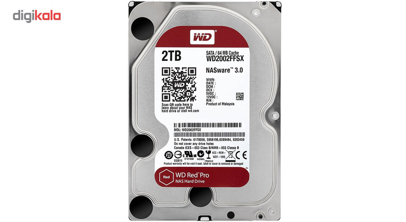 هارددیسک اینترنال وسترن دیجیتال مدل Red Pro WD2002FFSX ظرفیت 2 ترابایت