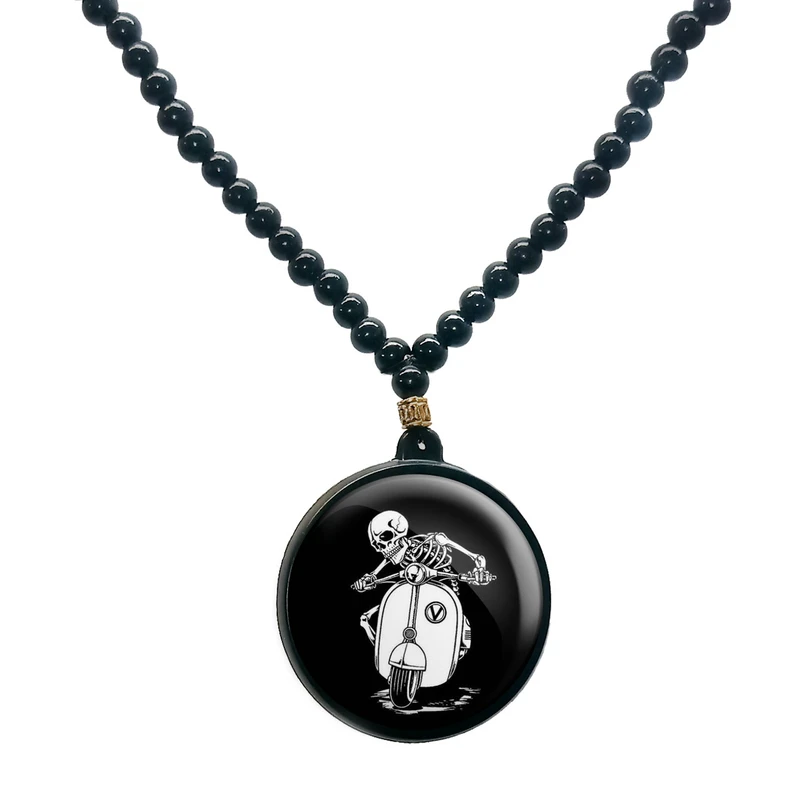 گردنبند پرمانه طرح اسکلت و خفن کد pmd.6153 مدل دو طرفه