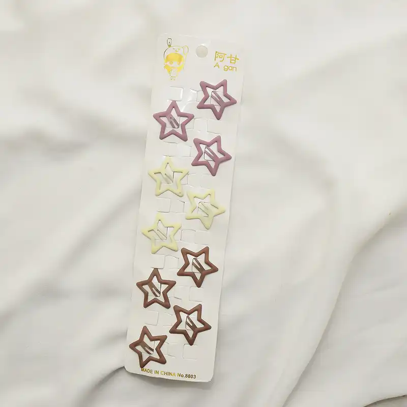 گیره مو زنانه مدل تق تقی ستاره بسته 10 عددی