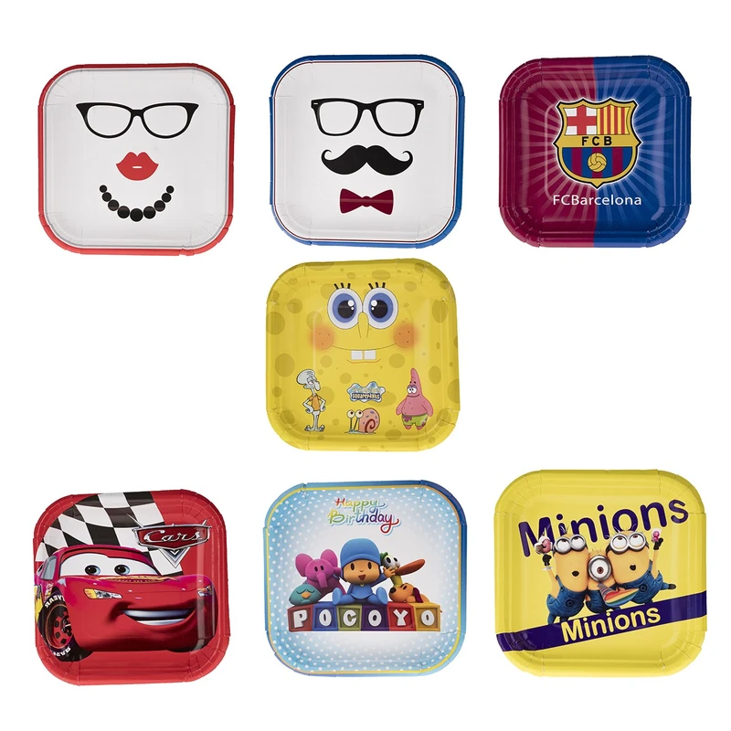 پیش دستی یکبار مصرف مدل Cartoons 1 بسته 21 عددی