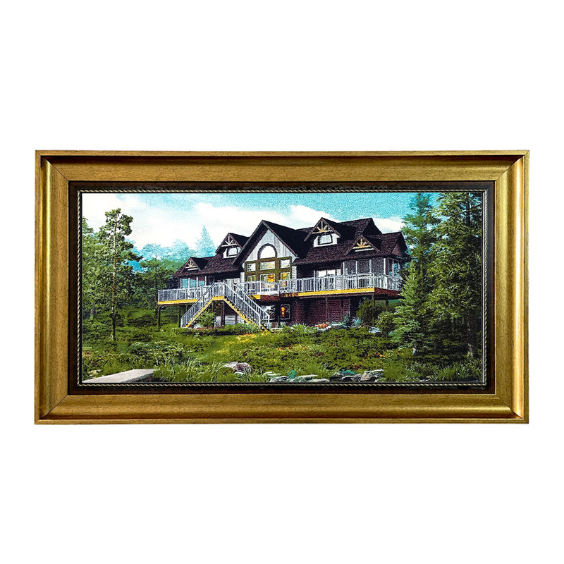 تابلو فرش ماشینی طرح دستبافت مدل عمارت کد 8273