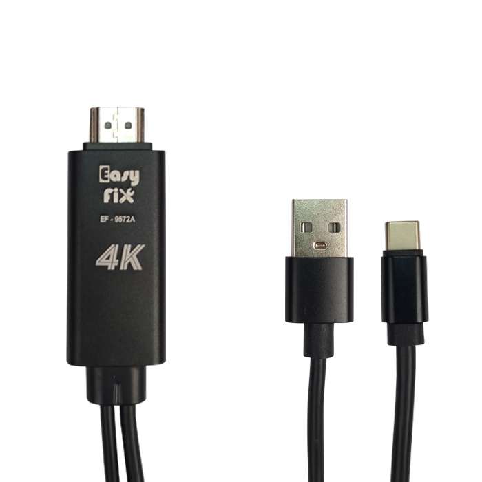 کابل تبدیل USB-C به HDMI ایزی فیکس مدل EF-9572A طول 1.6 متر