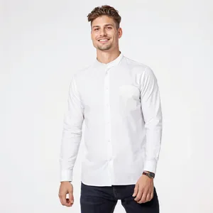 پیراهن آستین بلند مردانه نگین مدل دیپلمات رنگ سفید