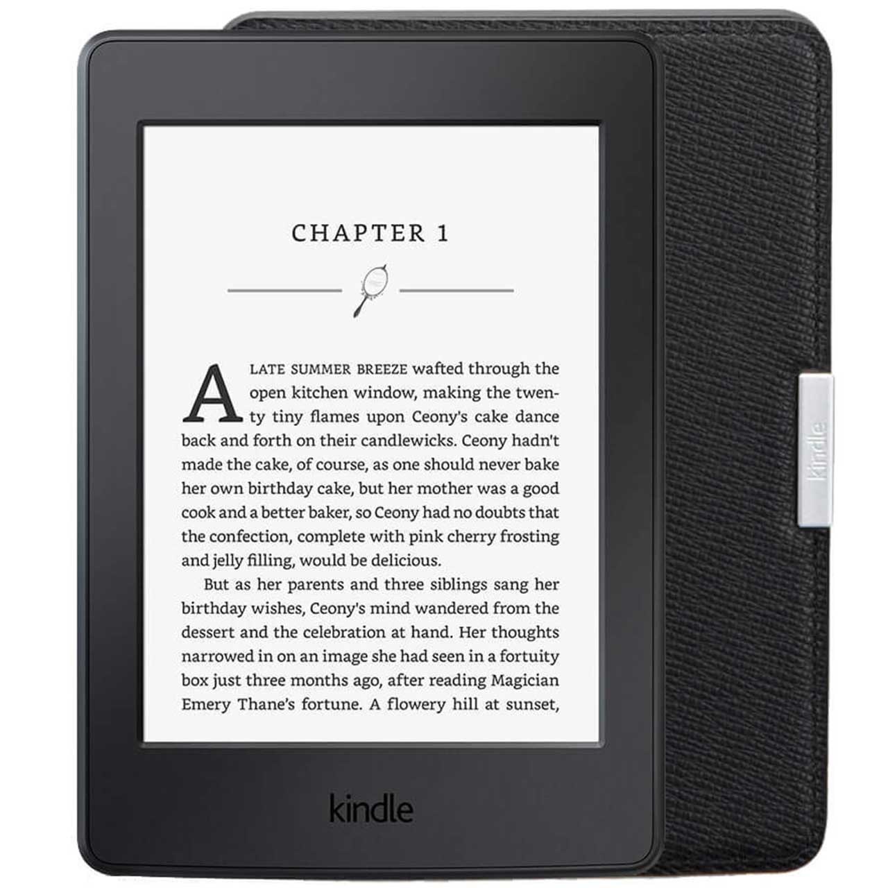 کتاب خوان آمازون مدل Kindle نسل هفتم همراه با کاور چرمی - ظرفیت 4 گیگابایت