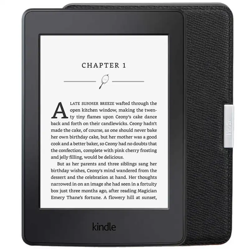 کتابخوان آمازون مدل Kindle نسل هفتم همراه با کاور چرمی - ظرفیت 4 گیگابایت