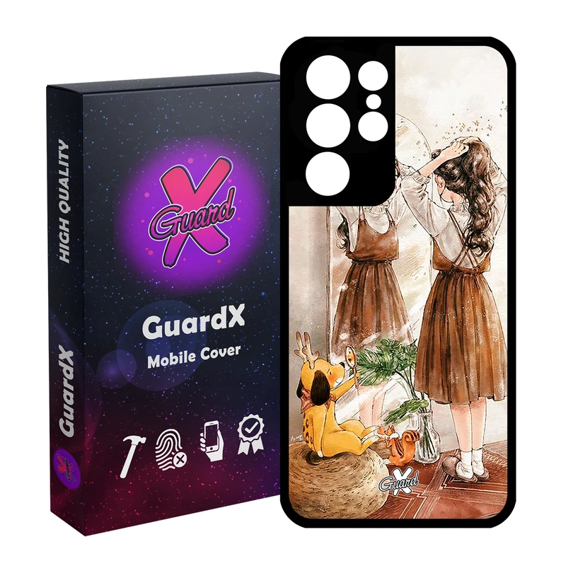 کاور گارد ایکس طرح Girl مدل Glass10306 مناسب برای گوشی موبایل سامسونگ Galaxy S21 Ultra