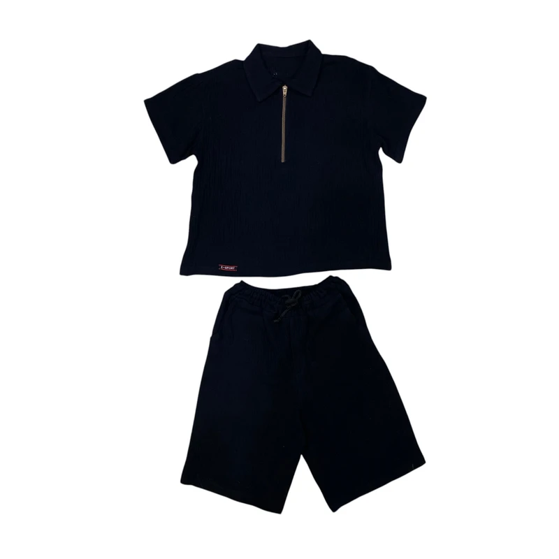 ست پیراهن آستین کوتاه و شلوارک پسرانه ژاکید مدل شروین