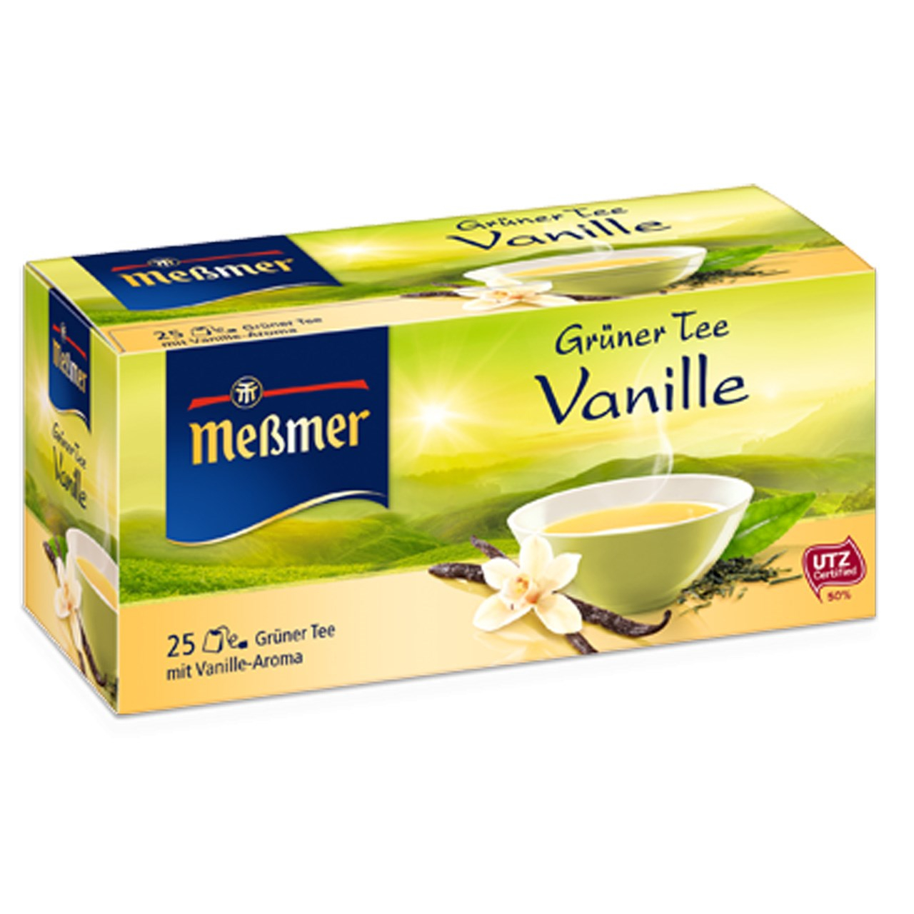 بسته دمنوش گیاهی چای سبز و وانیل مسمر مدل Gruner Tea Vanille