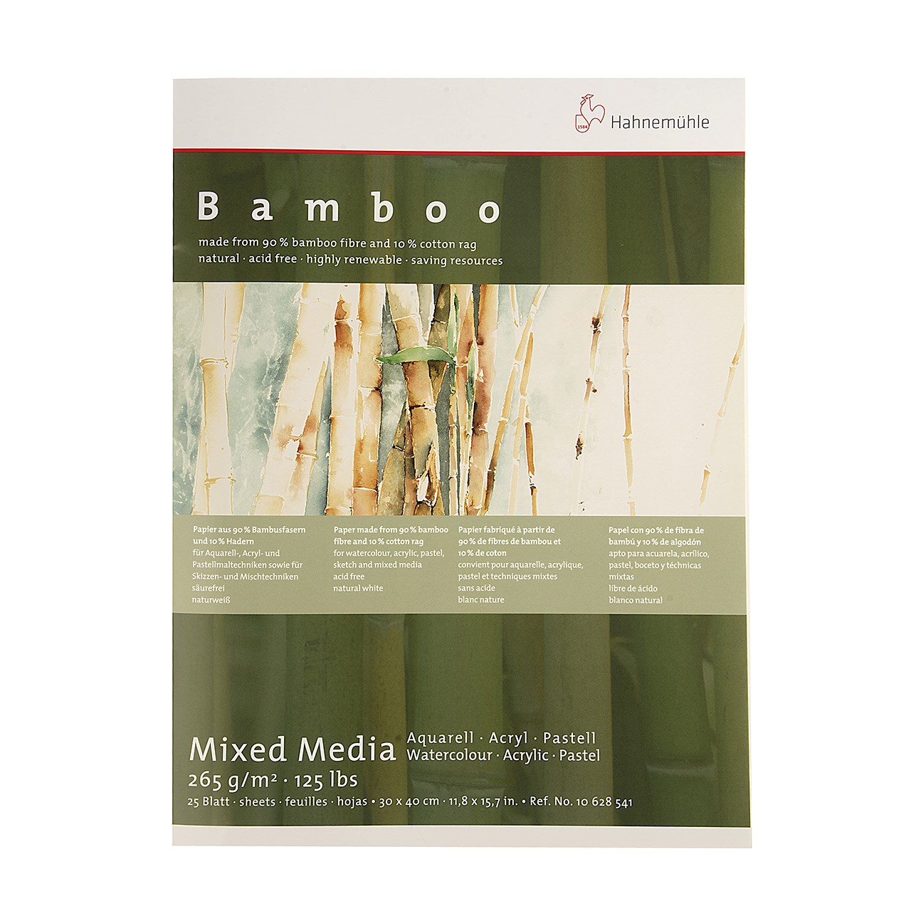 بوم آبرنگ دفترچه ای هانه موله مدل Bamboo سایز 40 × 30 سانتی متر 25 برگ