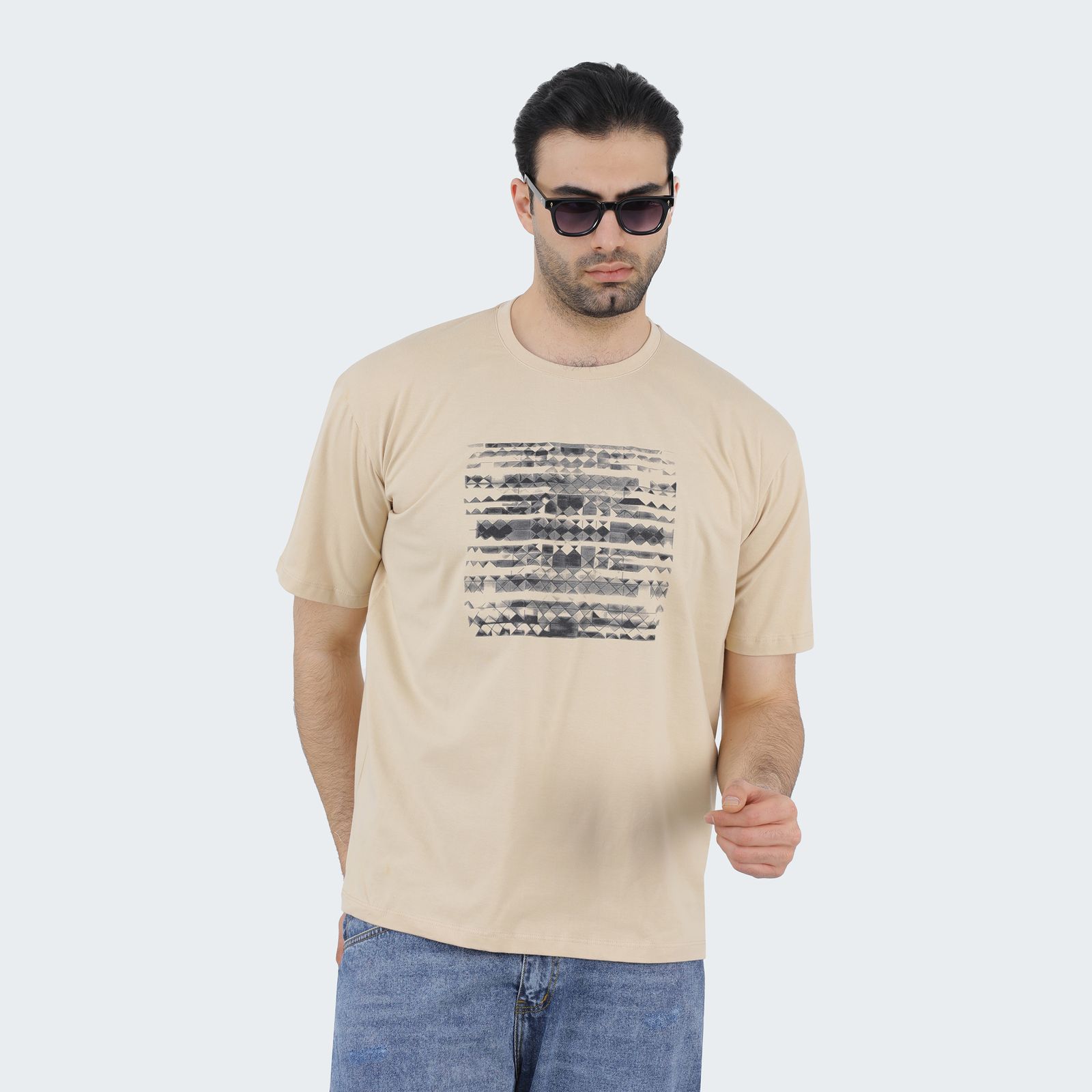 تی شرت آستین کوتاه مردانه پاتن جامه مدل نخی 331621020005999 رنگ کرم -  - 2