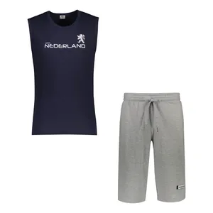 ست تاپ و شلوارک مردانه پندار مدل Nederland رنگ سرمه ای