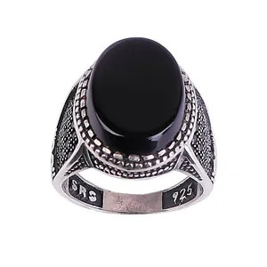 انگشتر نقره مردانه مدل اسپرت عقیق