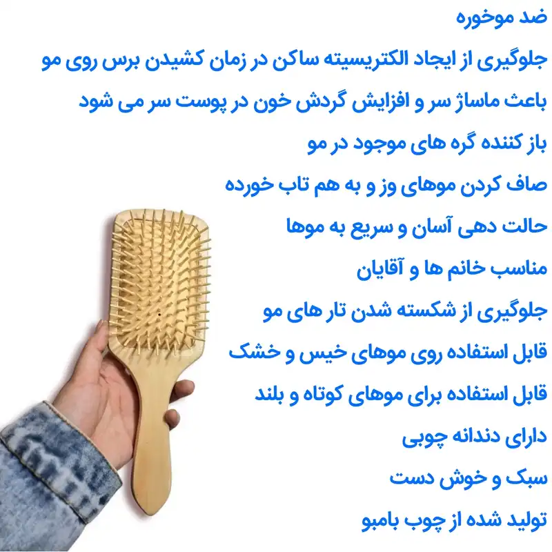 برس مو مدل چوب بامبو کد B101