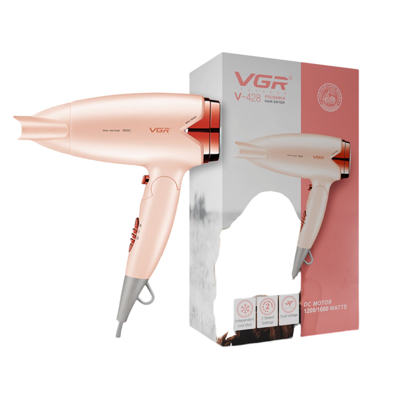 سشوار مسافرتی وی جی ار مدل V-428 -  - 3