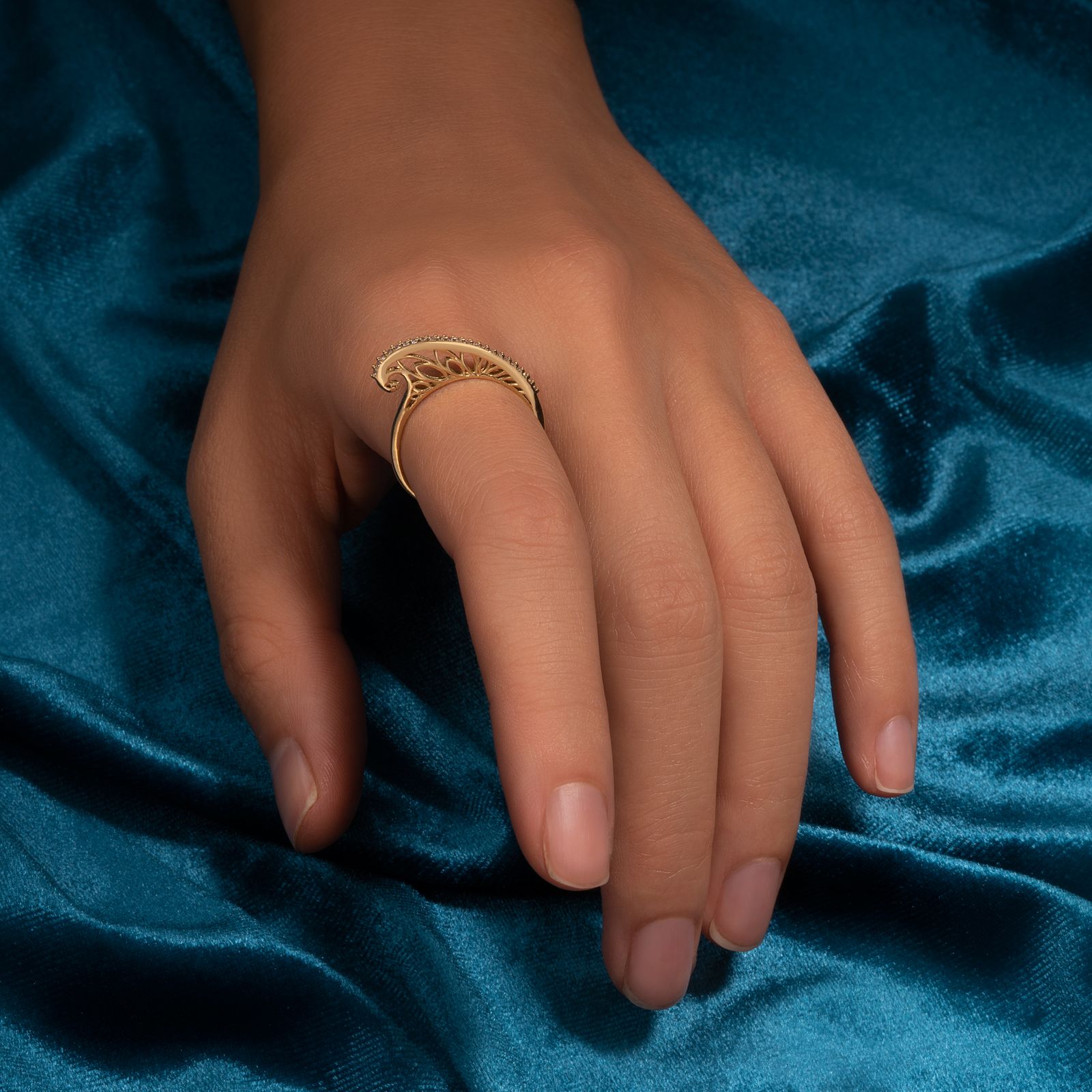 انگشتر طلا 18 عیار زنانه جواهری سون مدل 3221 -  - 4