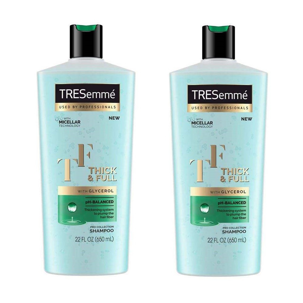 شامپو مو ترزمی مدل THICK & FULL WITH GLYCEROL حجم 650 میلی لیتر مجموعه 2 عددی