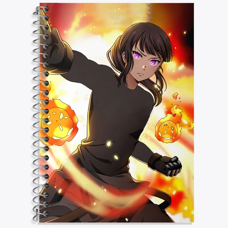 دفتر زبان 50 برگ خندالو مدل سه خط طرح ماکی انیمه نیروی آتش کد 32269