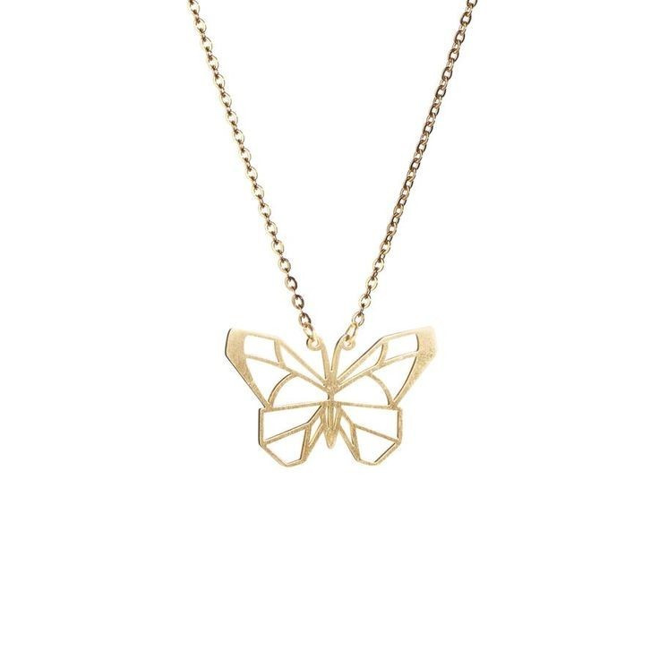 گردنبند طلا 18 عیار زنانه قیراط طرح پروانه کد GH3599