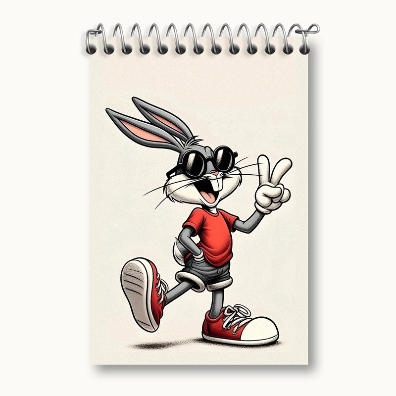 دفتر یادداشت 50 برگ خندالو مدل باگز بانی کد F2112