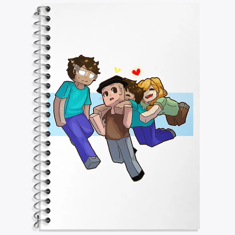 دفتر زبان 50 برگ خندالو مدل دو خط طرح بازی ماینکرافت (Minecraft) کد 36967