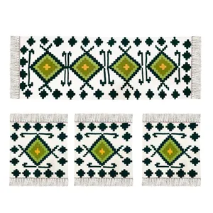 رومیزی سوزن دوزی مدل ترمه بسته 4 عددی