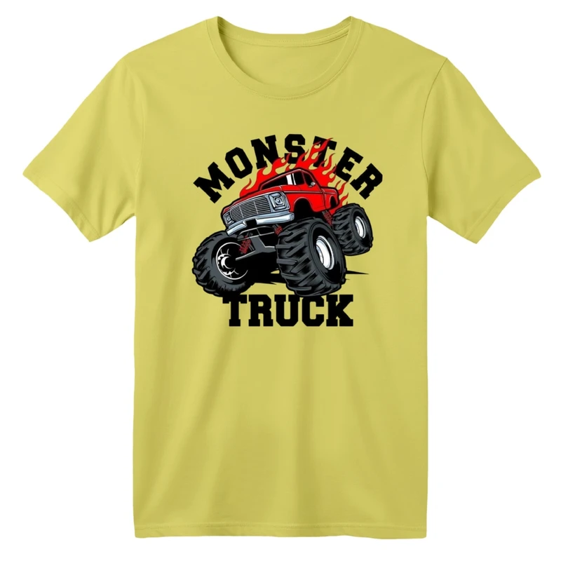 تی شرت آستین کوتاه بچگانه مدل ماشین آفرود