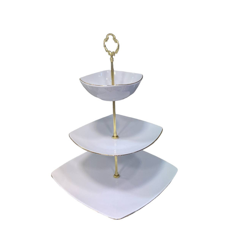 شیرینی خوری مدل سه طبقه طرح لب طلایی