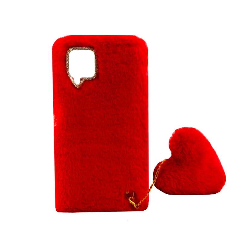 کاور طرح پام پام قلب مناسب برای گوشی موبایل سامسونگ Galaxy A22 4G به همراه آویز