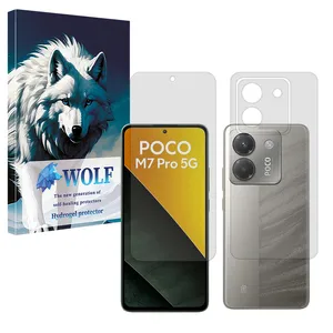 Wolf Tough model transparent screen protector suitable for Xiaomi Poco M7 Pro 5G mobile phone along with the back protector