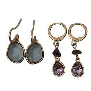 گوشواره زنانه آی ام مدل E2696 AMETHYST مجموعه 2 عددی