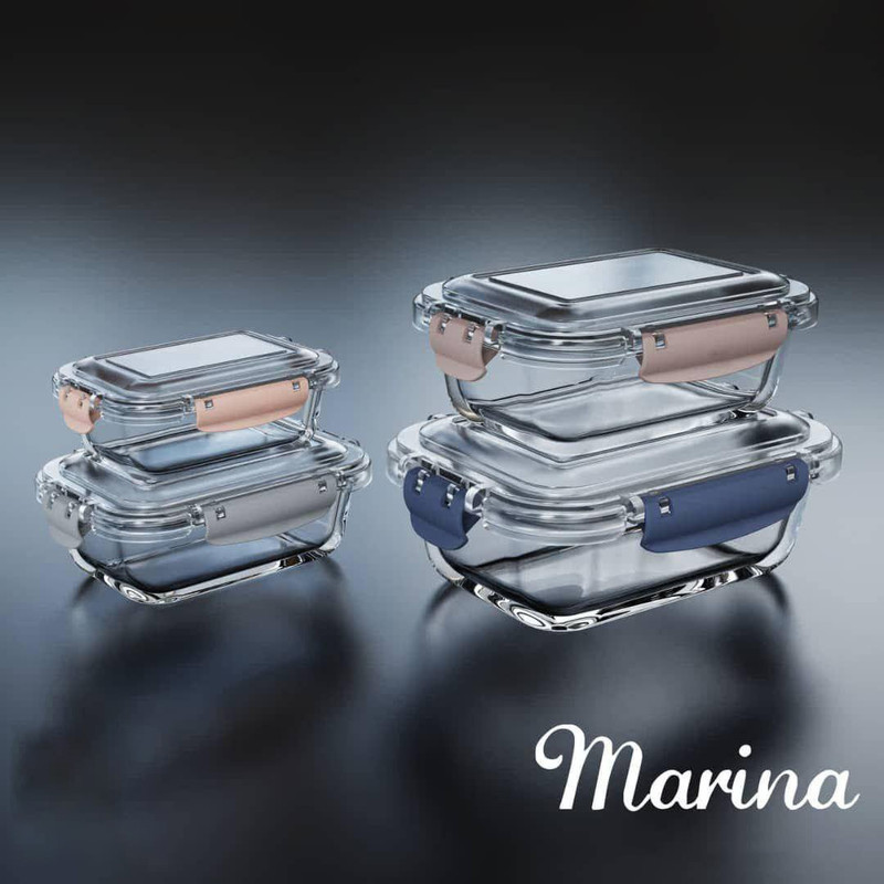 ظرف نگهدارنده شیشه و بلور اصفهان مدل مارینا مجموعه 4 عددی