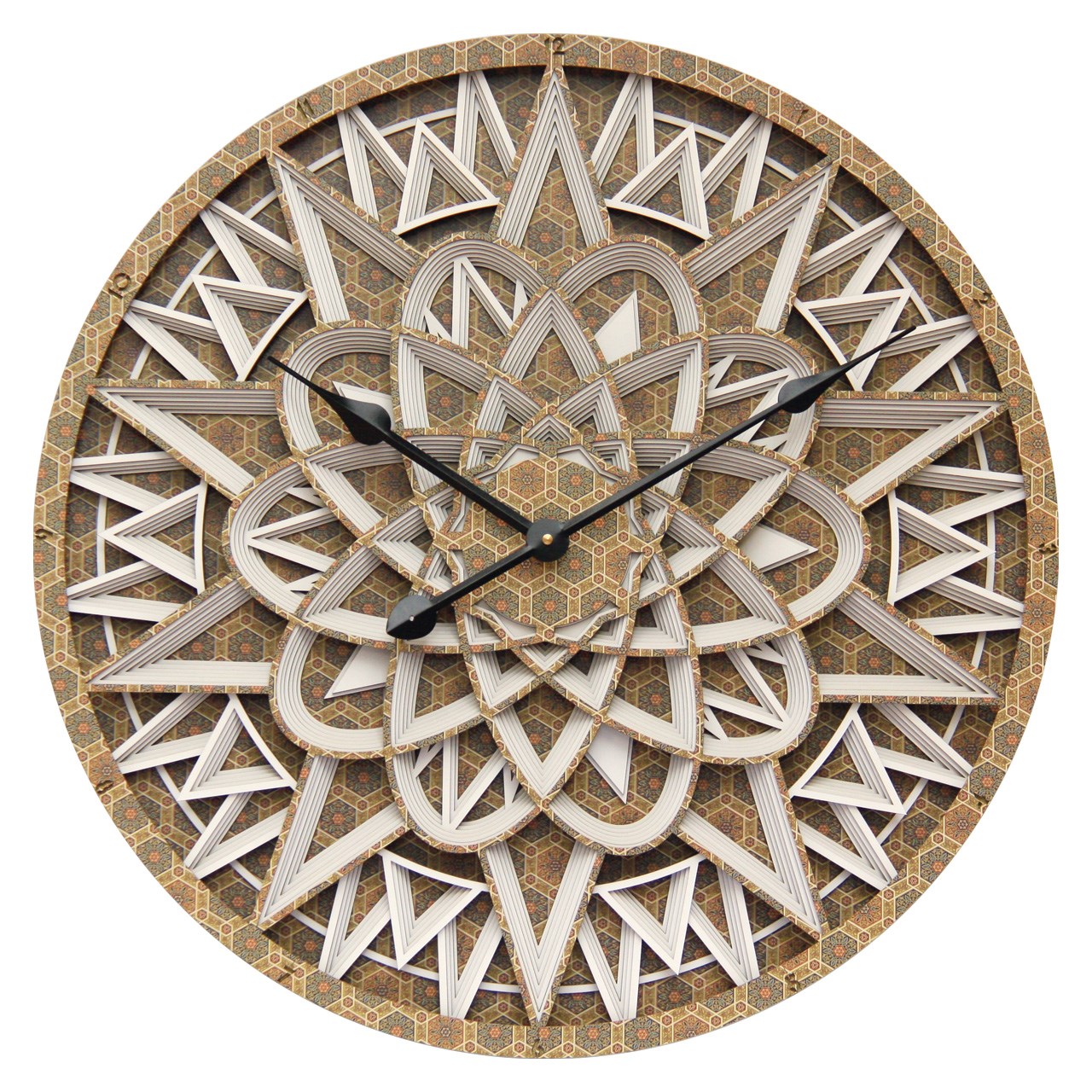 ساعت سه بعدی چوبی طرح هفت هشتی کد 202 سایز 60×60
