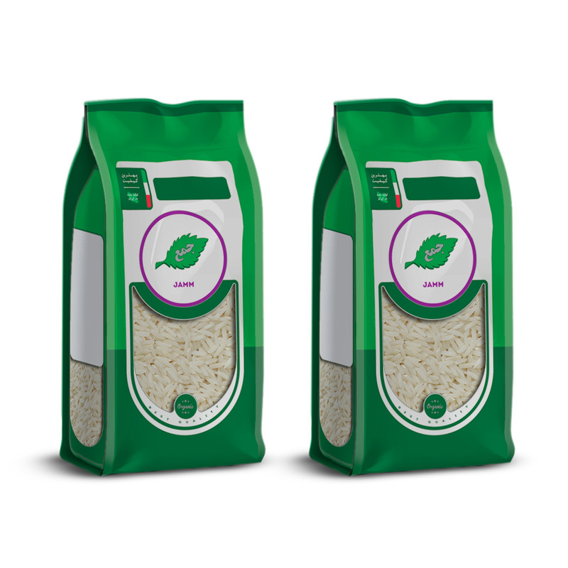 برنج طارم هاشمی مازندران جمع - 900 گرم بسته 2 عددی