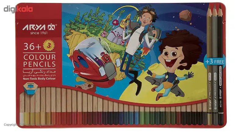 مداد رنگی 36+3 رنگ آریا مدل 3023