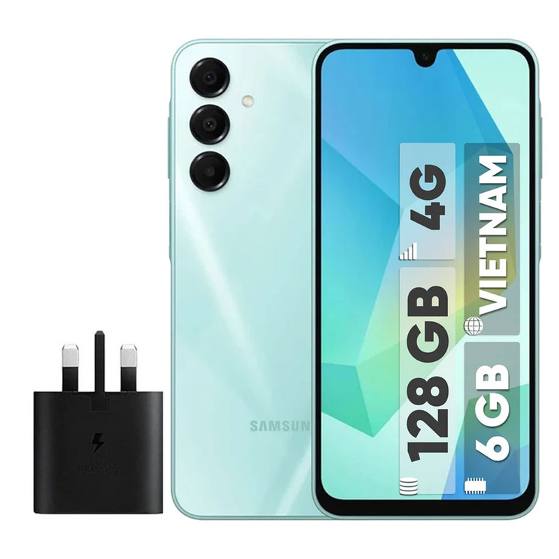 گوشی موبایل سامسونگ مدل Galaxy A16 4G دو سیم کارت ظرفیت 128 گیگابایت و رم 6 گیگابایت - ویتنام - به همراه شارژر 25 وات سامسونگ