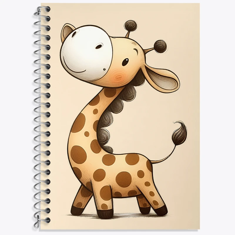 دفتر زبان 50 برگ خندالو مدل دو خط طرح زرافه کیوت کد N4604