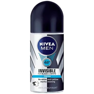 رول ضد تعریق مردانه نیوآ مدل Invisible Black And White Fresh حجم 50 میلی لیتر