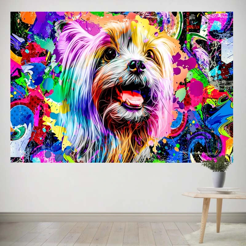 پوستر پارچه ای مدل حیوانات رنگی کد 007