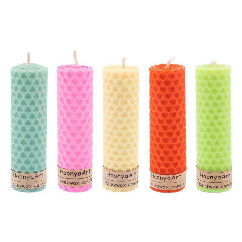 شمع بیزوکس هونیا مدل موم عسلی کد 12 بسته 5 عددی