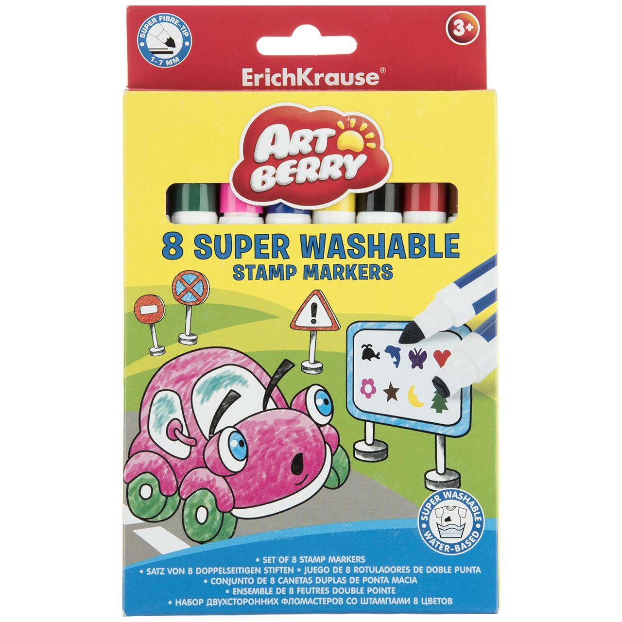 ماژیک رنگ آمیزی 8 رنگ اریک کراوزه مدل Super Washable Stamp