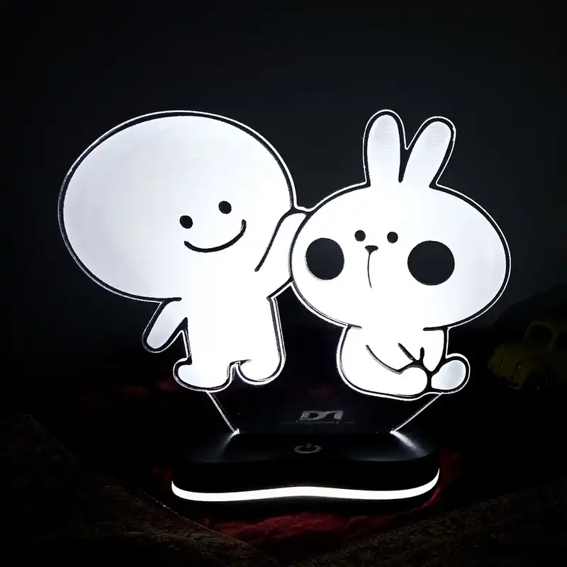 چراغ خواب سه بعدی گالری دیکوماس طرح خرگوش بازیگوش و کله گردالی 4 کد DMS129