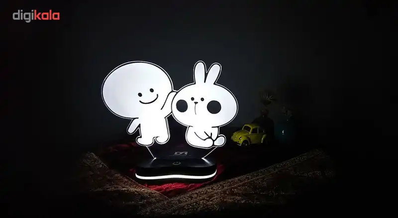 چراغ خواب سه بعدی گالری دیکوماس طرح خرگوش بازیگوش و کله گردالی 4 کد DMS129
