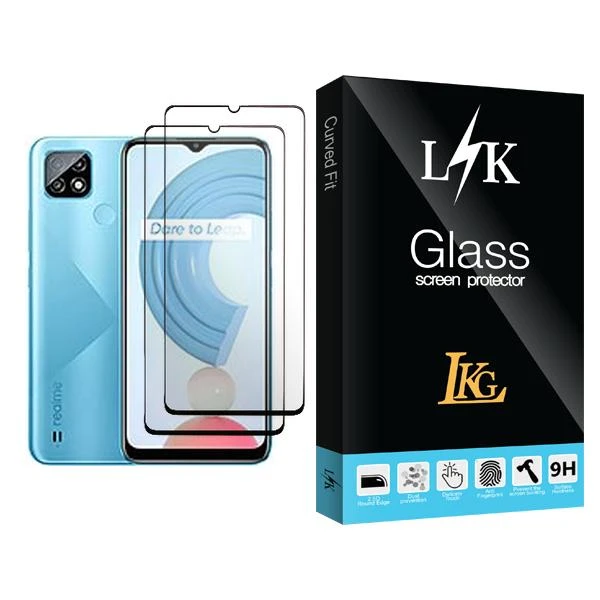 محافظ صفحه نمایش ال کا جی مدل LK Glass MIX002 مناسب برای گوشی موبایل ریلمی C21 بسته دو عددی