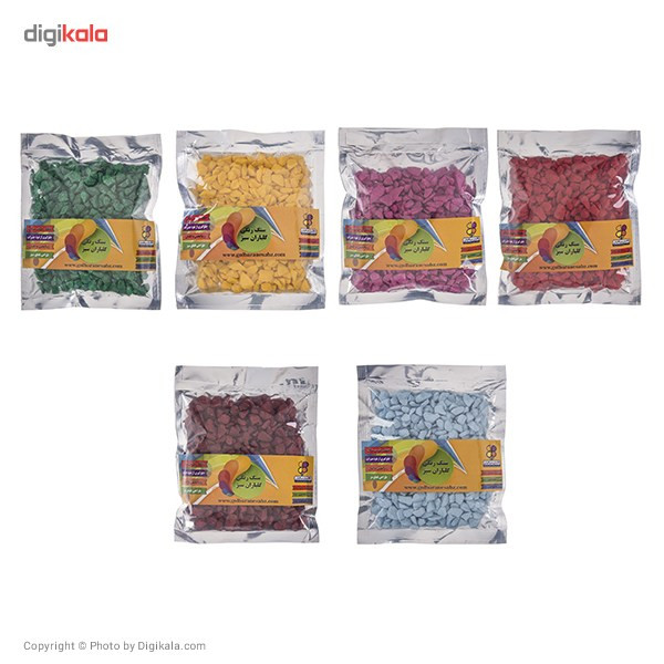 سنگ رنگی معمولی سایز 3 گلباران سبز بسته 200 گرمی سنگ رنگی معمولی سایز 3 گلباران سبز بسته 200 گرمی