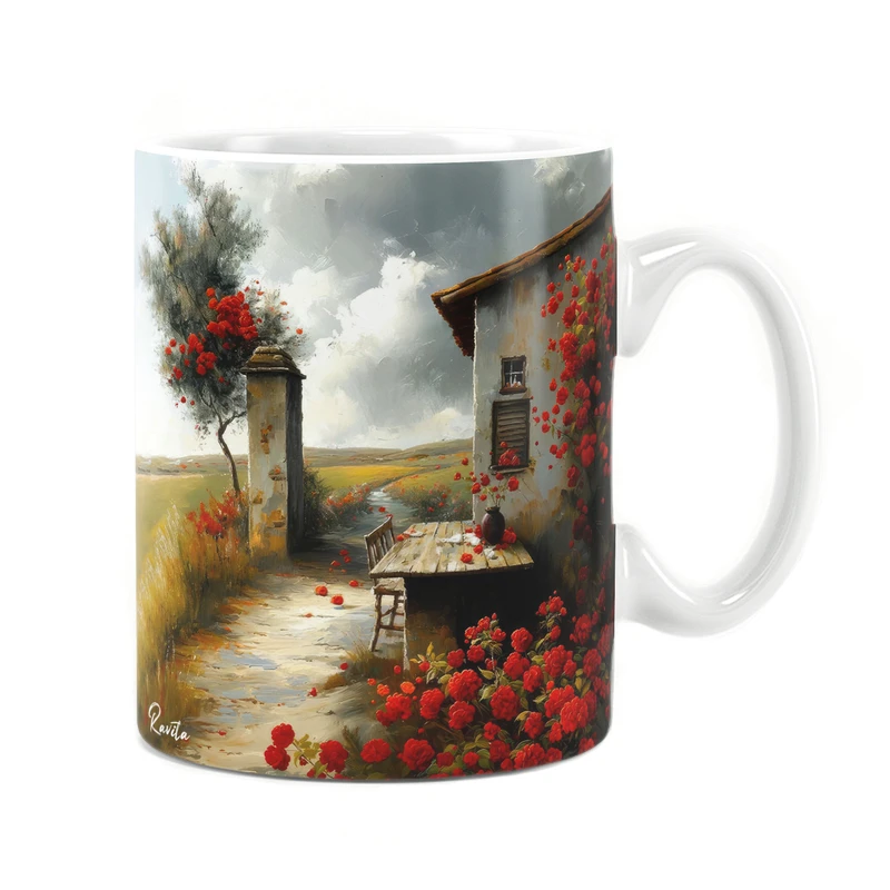 ماگ راویتا مدل نقاشی خانه ای در مزرعه کد 3593